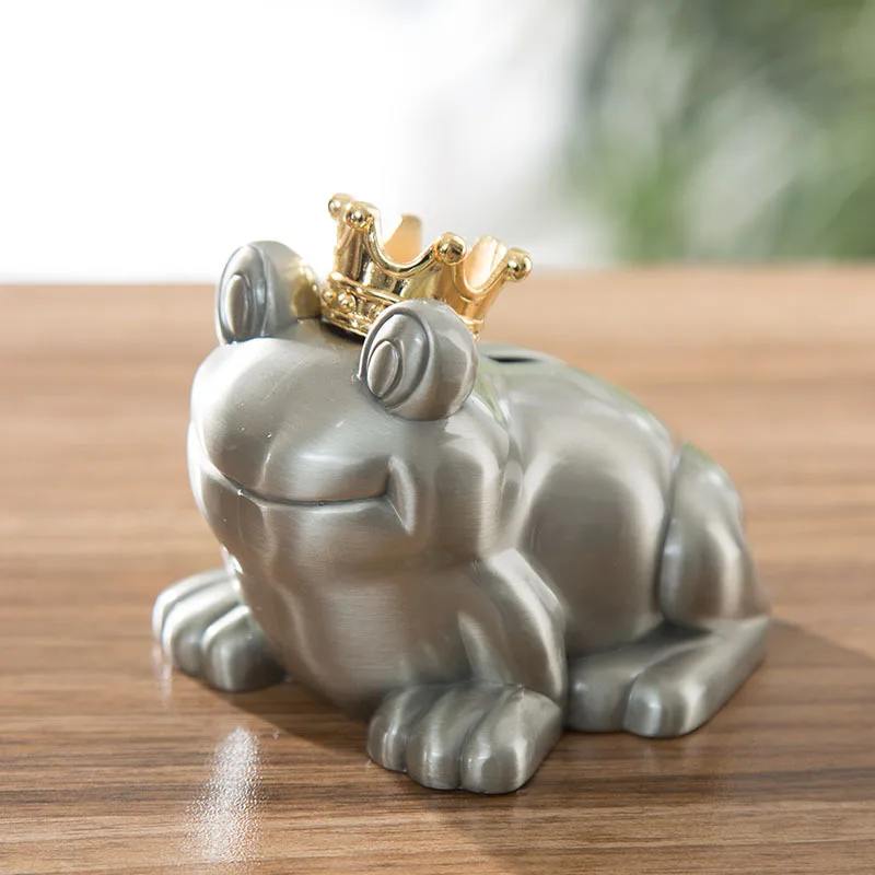 Metal Piggy Bank Frog Prince Piggy Bank Gift Creative Zinc Alloy Coin Bank