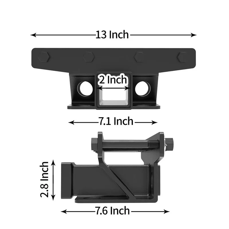 Rear Towing Trailer Hitch Receiver 2inch Tow Accessories For Jeep Wrangler JK JL JLU 2007-2025+
