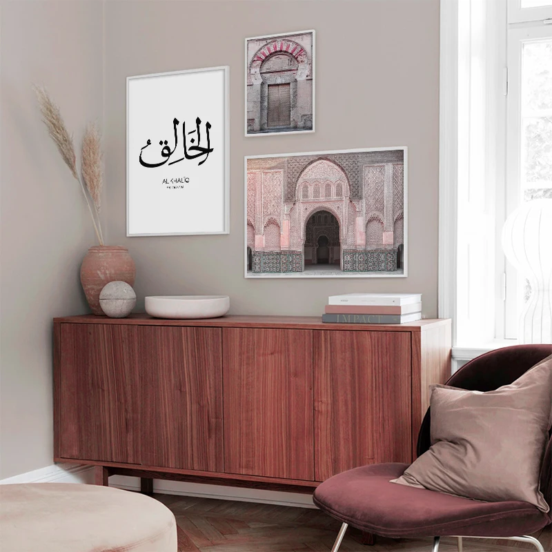 Retro Morocco Door Wall Art Canvas Painting Scenery Religion Casablanca Palace Pictures Modern Creator Poster For Mosque Decor