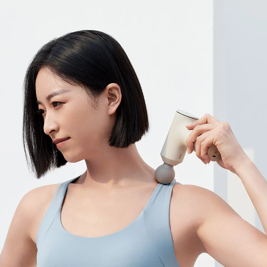 Original Xiaomi Mini Fascia ปืน370G น้ำหนักเบา Body 3มืออาชีพหัวนวดยาวอายุการใช้งานแบตเตอรี่