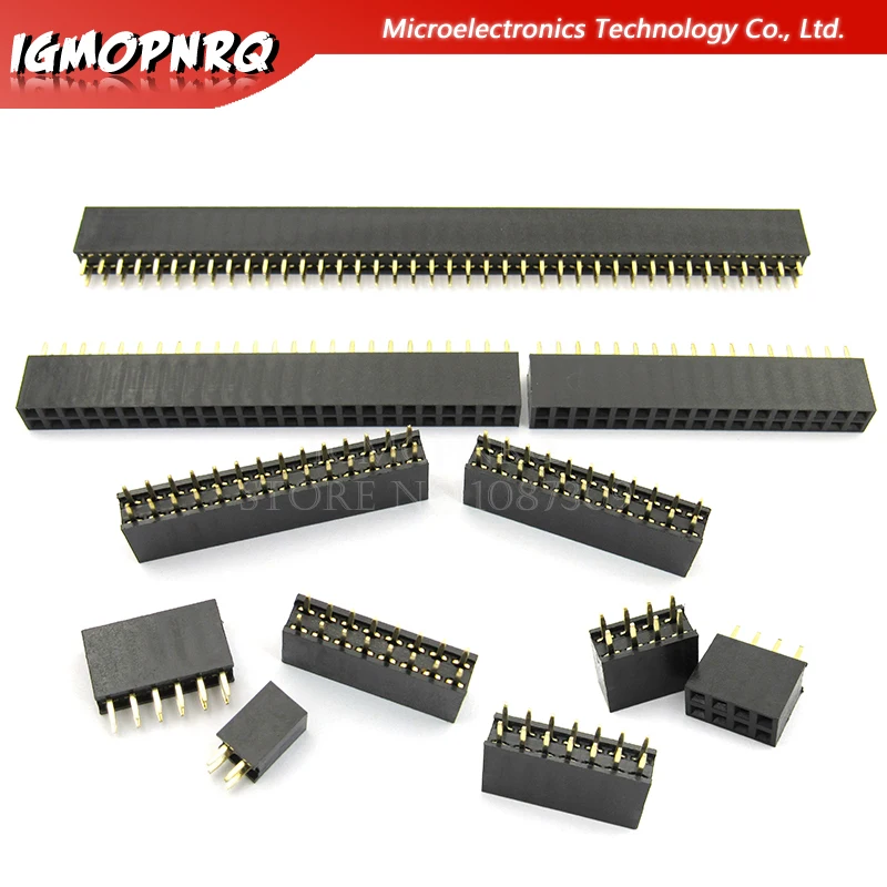 10PCS Double Row Pin Female Header Socket Pitch 2.54mm 2*2p 3PIN 4PIN 5PIN 6PIN 7PIN 8PIN 9PIN 20PIN Connector