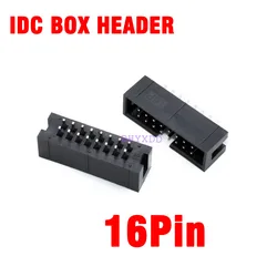 10pcs 2.54mm 2x8 Pin 16 Pin Straight Male Shrouded PCB Box header IDC Socket