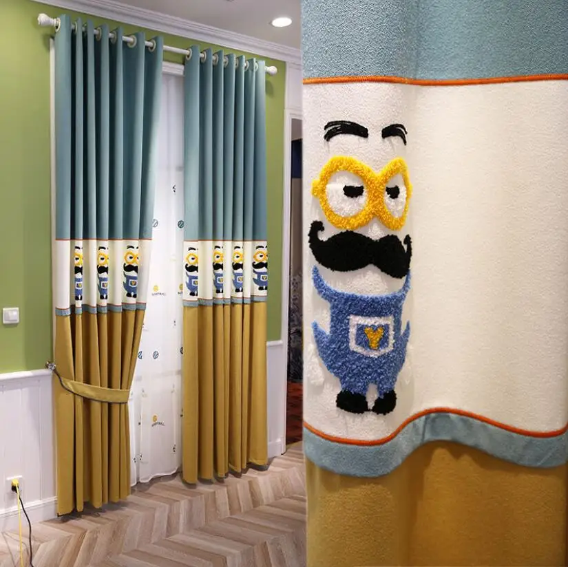 

Chenille Shade Curtain Custom For Living Room Bedroom Cartoon Embroidered Curtain Custom Curtains Children Room Home decoration