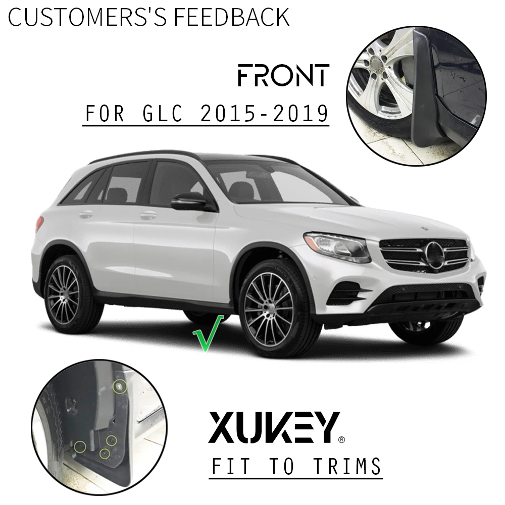 Car Molded Mud Flaps For Mercedes Benz GLC-Class GLC X253 2016-2022 Without Running Board Mudflaps Splash Guards Flap Mudguards