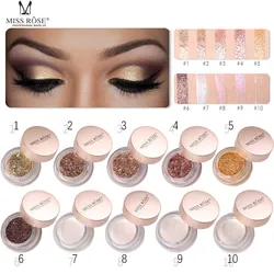 Miss Rose 10 Color Mermaid Eye Shadow Pigment Glitter Portable Powder Eye Shadow Makeup  Eyeshadow Palette TSLM2