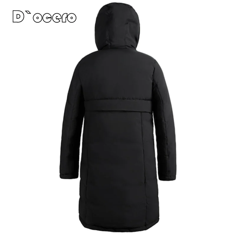 D`OCERO 2022 New Winter Jacket Women Casual Loose Parkas Warm Thick Hooded Coat Windproof Quilted Long Simplee Outerwear