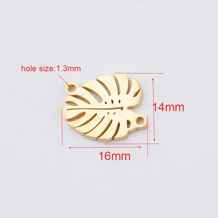 5pcs/lot leaf Stainless Steel Decoration Pendant Connectors Bohemia Handmade Charm Accessories DIY Earrings Jewelry Making