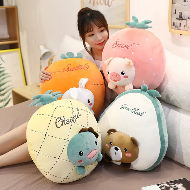 

Cartoon Avocado Dual Use Air Conditioning Blanket Pillow Multifunctional Home Office Car Waist Pillow Quilt