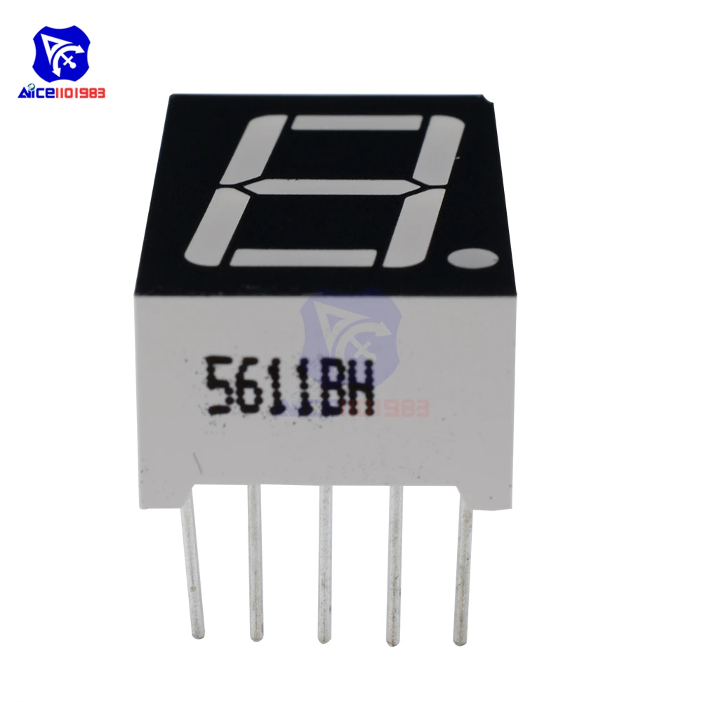 10PCS/Lot 0.56 Inch 7 Segment 1 Bit Digital LED Display Red Common Anode LED Digital Tube Red for Home Appliance Car Accessories