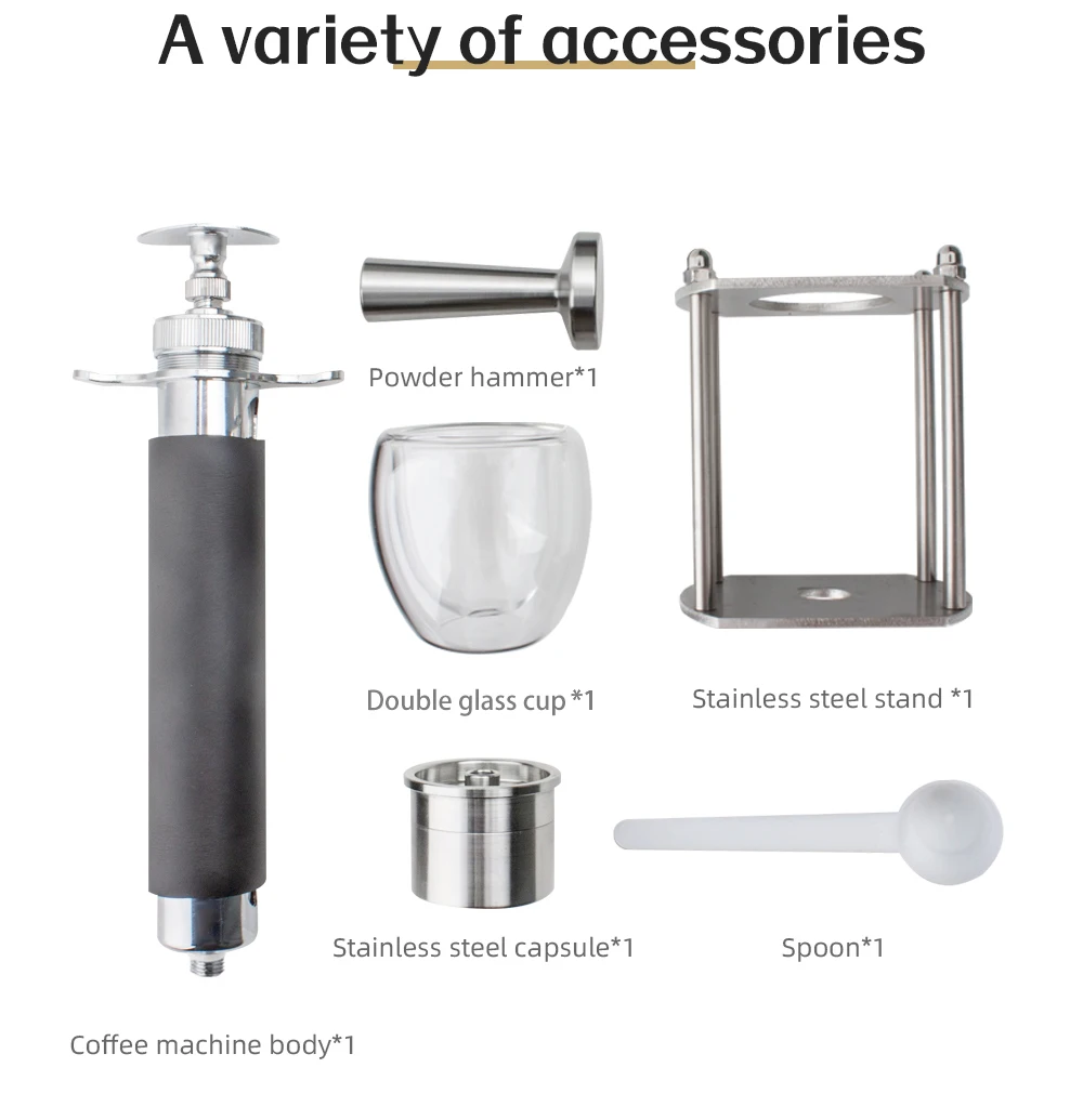 Manual coffee machine Hand press espresso machine household outdoor portable coffee maker machine/Manual extraction coffee cream