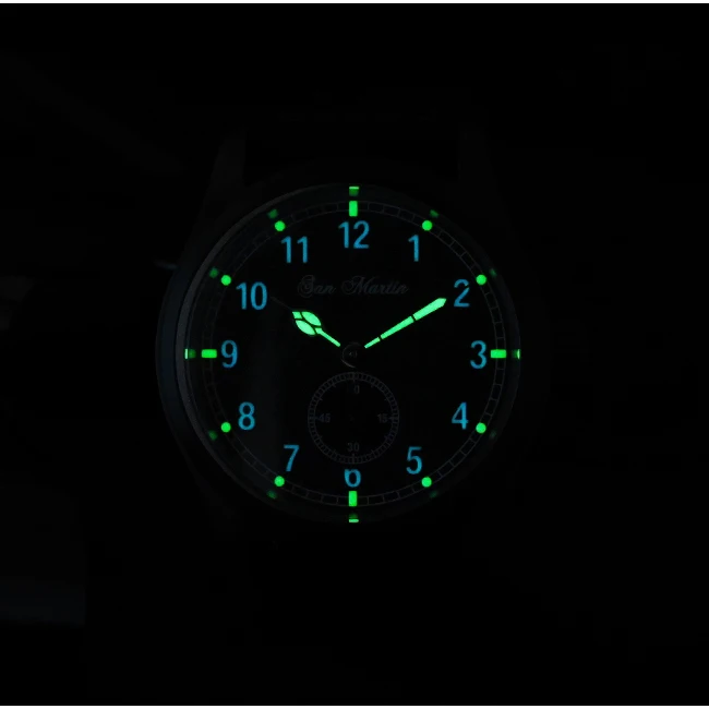 San Martin Men Pilot Watch Mens Quartz Watches Military Sport Wristwatch Sapphire 200M Waterproof C3 Luminous 6004D