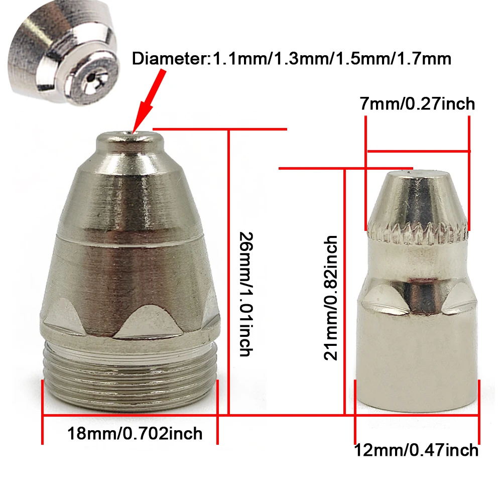 10/20pcs Premium P80 Plasma Cutting Torch Consumable Cutting 60A 80A 100A P80 CNC Plasma Torch Tip Electrode Nozzle