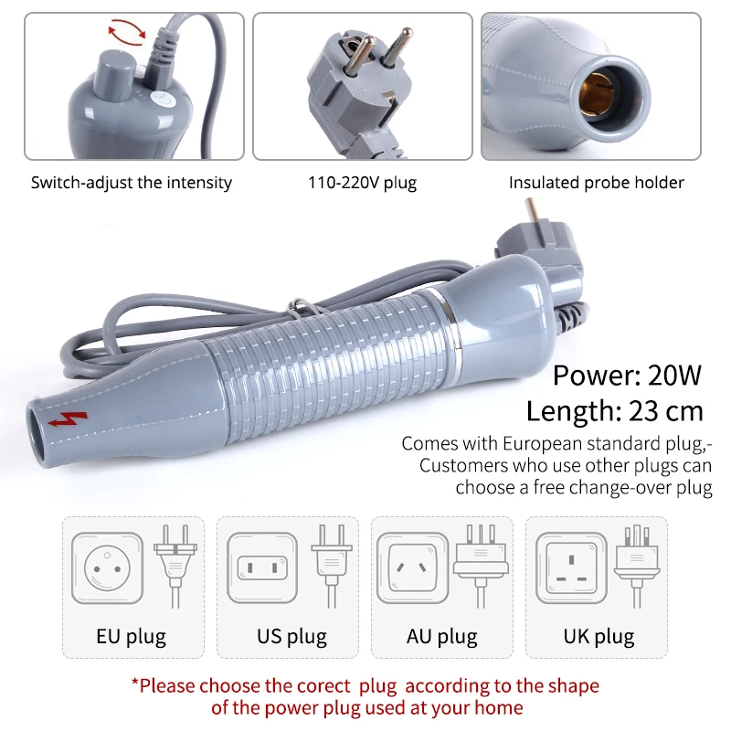 DARSONVAL High Frequency Facial Machine Electrotherapy Wand Argon Glass Darsonval Acne Remover Face Body Spa Home For Hair