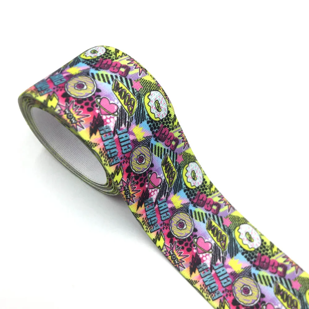 25mm 38mm 1 Meter/Lot Love Heart Print Garment Waist Strong Elastic Webbing DIY Apparel Band Bags Strap Sewing Accessories