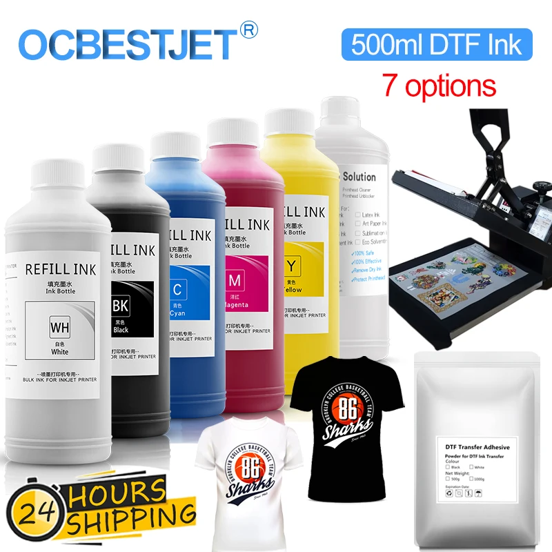 

DTF Ink Ordinary Quality 500ML/Set 4pcs PET Film Transfer For Epson 1430 L800 L1800 1390 I3200 PET Film Printing And Transfer