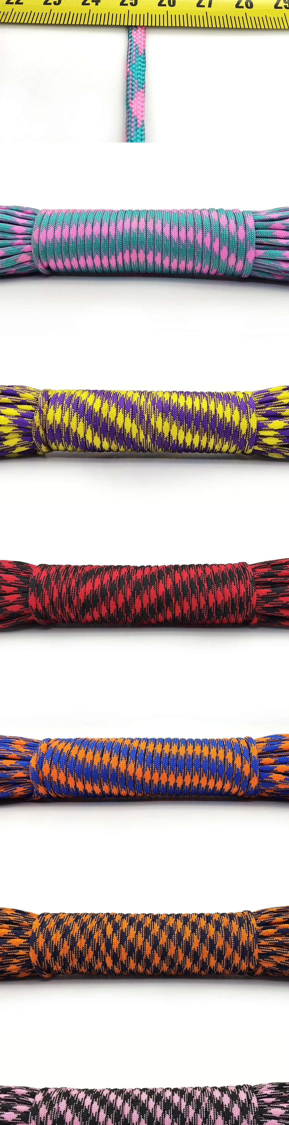550 Paracord Fallschirmschnur Lanyard Zeltseil Abspannleine Mil Spec Typ III 7 Strang 50 Fuß 100 Fuß für Wandern Camping – Detail 1
