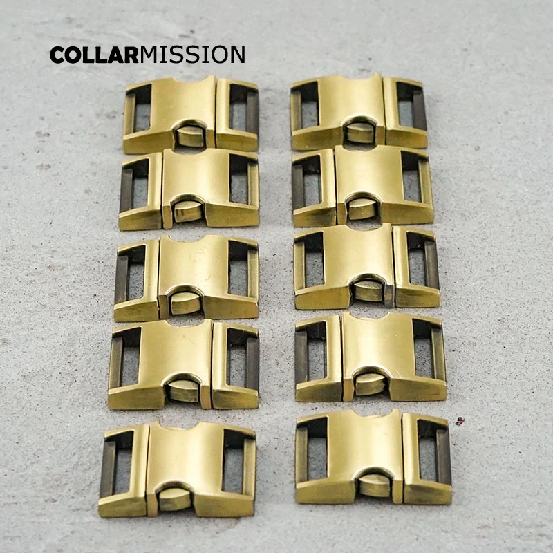 

20pcs/lot Metal side release curved buckles durable hardware security lock pet collars DIY accessory Zinc Alloy Copper CK20QT02