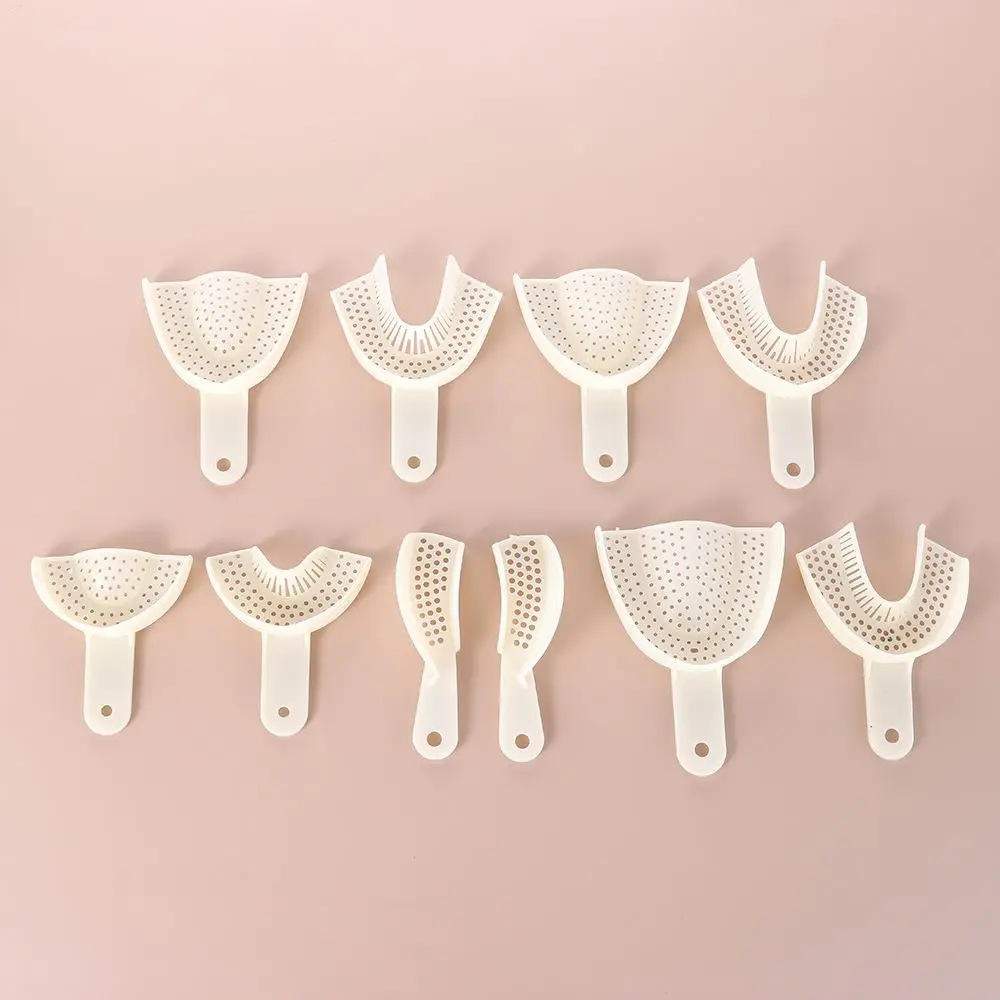 10Pcs/set High quality Dental Materials Supply Plastic Without Mesh Tray Dental Impression Trays Dental Care