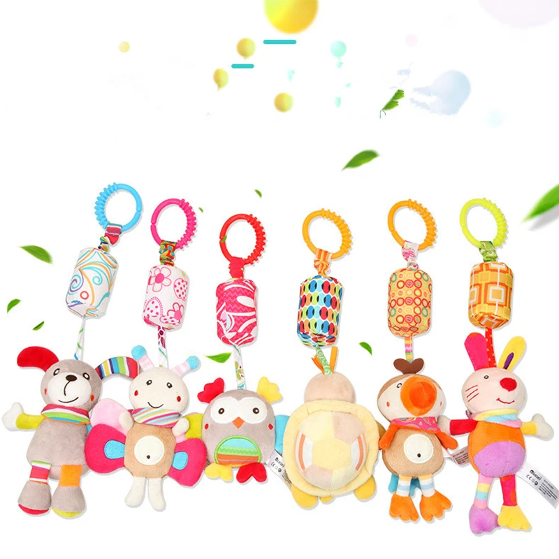 Baby Rattles Puppy Bee Bed Stroller Hanging Toys 0-12 Months Infant Grab Ability Training Bell Teether Dolls игрушки для детей