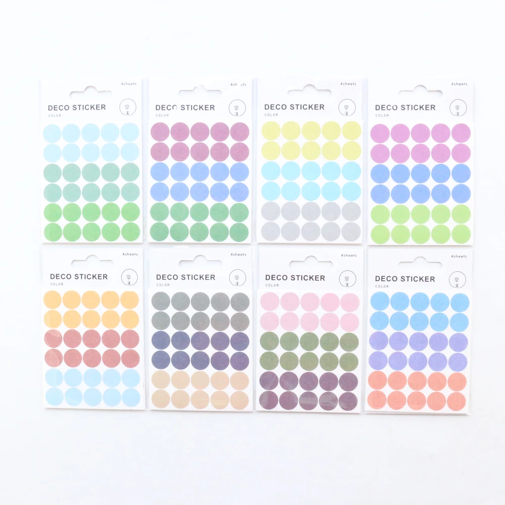 Domikee New cute journal planner diary decoration DIY dot stickers candy rainbow color diary round label mug stationery supplies