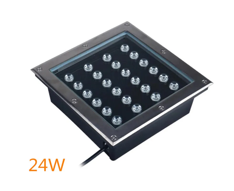 Square Outdoor IP67 Waterproof Inground Recessed 3W 4W 5W 9W 12W18W 24W 36W RGB LED Underground light