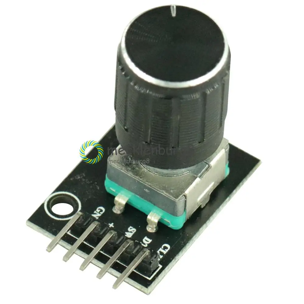 1PCS KY-040 360 Degrees Rotary Switch Encoder Module with 15x13.5 mm Potentiometer Half Shaft Hole Knob Caps for Arduino NEW