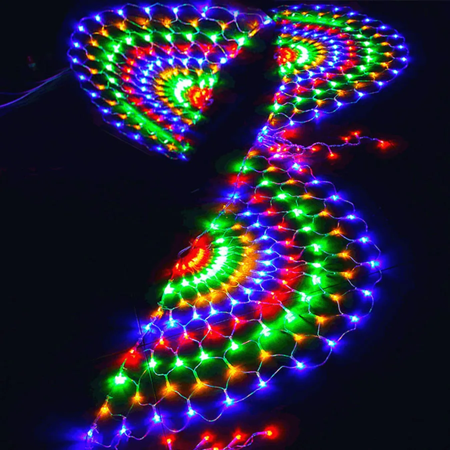 Creative 3M Led Peacock Mesh Fairy String Lights 8 Modes Christmas Garland Lights For Garden Party Wedding Holiday Decoration