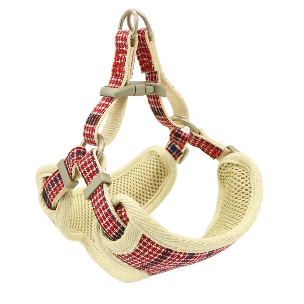 Plaid Padded Breathable Pet Harness and Leash Set, Seat Belt for Small and Medium Dogs and Cats, Puppy Accessories