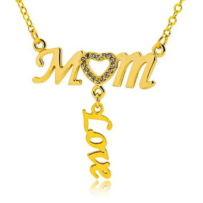 

3UMeter Mom Name Necklace Footprint Pendant Custom Necklace Zirconia Necklaces Personalized Inlay MOM Necklace With Baby gifts