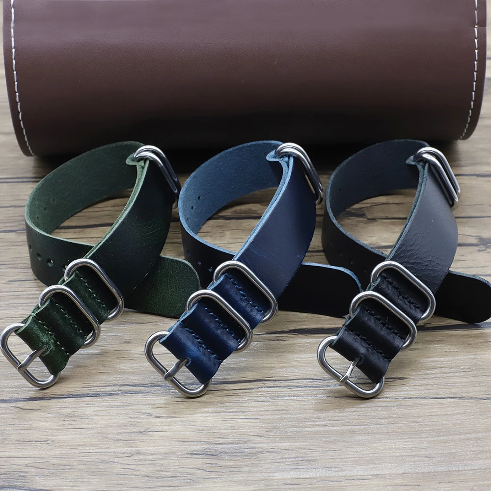 Vintage Genuine Leather Watch Band 18mm 20mm 22mm 24mm Handmade Cow Watch Strap Replacement for Men Women Watch Accessories