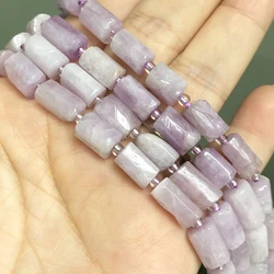 8x11mm Natural Purple Kunzite Spodumene Stone Beads Faceted Cylinder Loose Spacer Beads For Jewelry Making DIY Bracelet Necklace