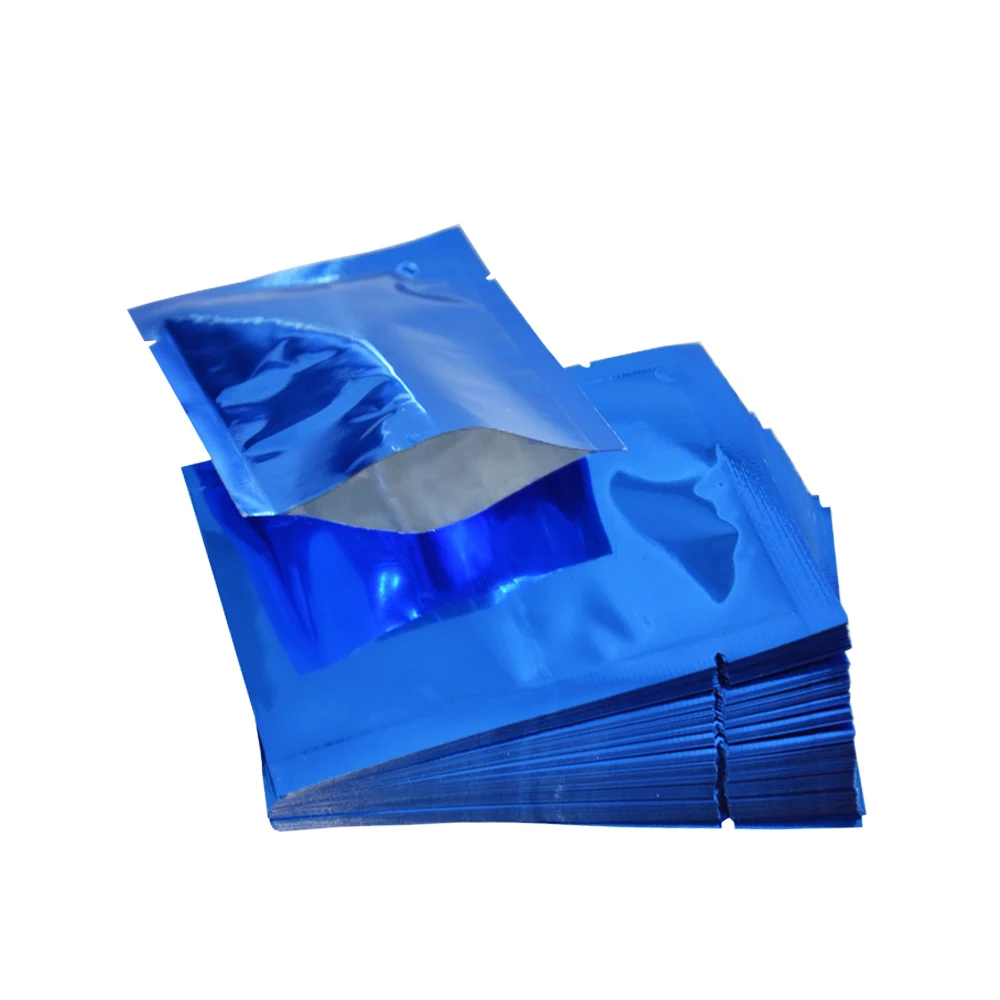 100 개/몫 Mylar 호일 가방 오픈 탑 열 밀봉 포장 파우치 캔디 커피 우유 분말 저장 진공 알루미늄 호일 식품 가방