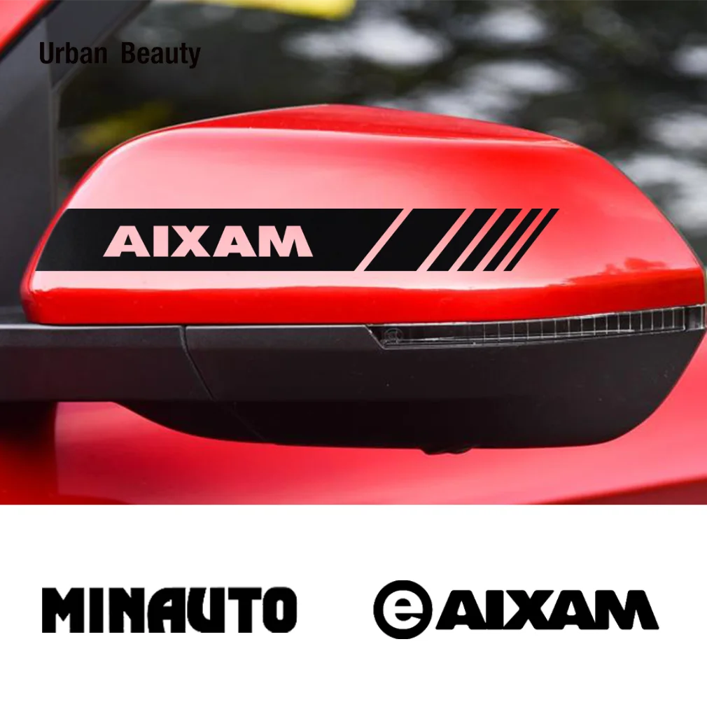 2PCS Car Rearview Mirror Stickers Vinyl Film Decals For For AIXAM e-AIXAM MINAUTO SANSATION Mega Auto Accessories