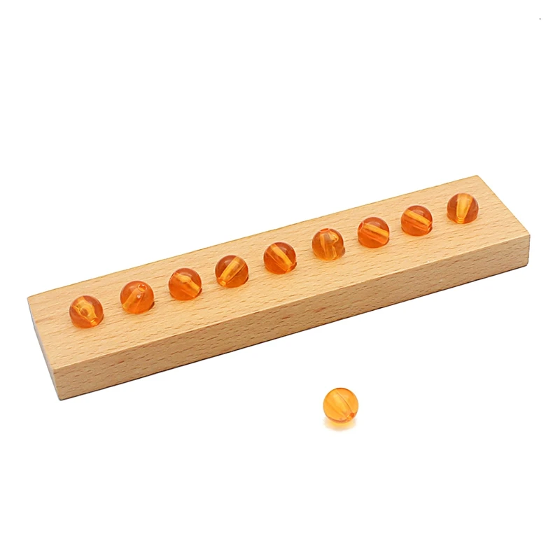 Montessori Materialien Math Spielzeug Orange Goldene Kunststoff Perlen Bunte Perlen Treppen Goldene Perlen Digitale Zahl 1-10 Kinder Vorschule