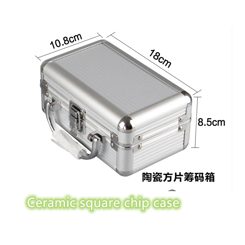 Wholesale retail high-grade professional aluminum chip boxes 40 code yard square ceramic chips poker coin carrying case