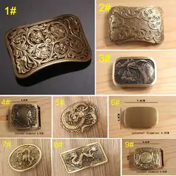 High Quality Embossed Men's Solid Copper Brass Belt Buckle