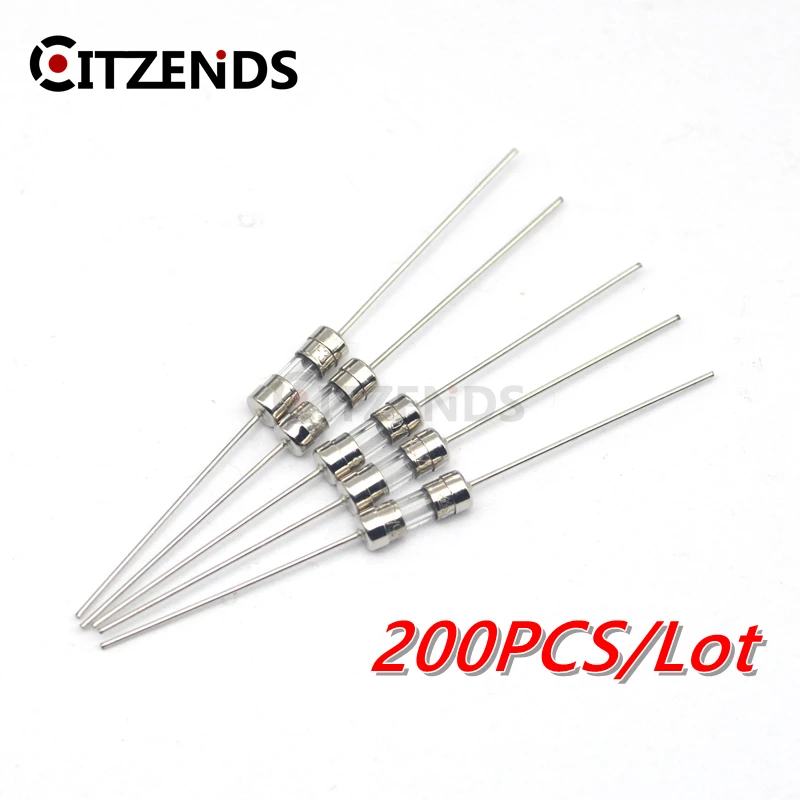 200Pcs/lot 3.6*10mm 3*10 4*11 Glass fuse Fast/Slow blow 250V 0.5A 1A 2A 3A 3.15A 4A 5A 6.3A 10A 15A with legs F/T type 3.6x10