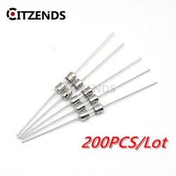 200Pcs/lot 3.6*10mm 3*10 4*11 Glass fuse Fast/Slow blow 250V 0.5A 1A 2A 3A 3.15A 4A 5A 6.3A 10A 15A with legs F/T type 3.6x10