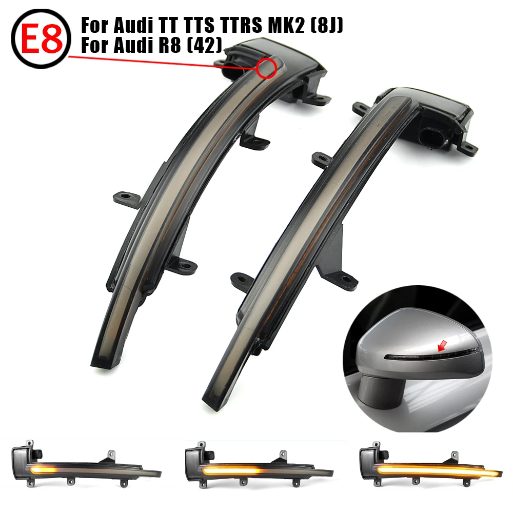 

Dynamic Blinker For Audi TT Mk2 8J TTS R8 2007-2014 LED Turn Signal Side Mirror Lights arrow 2008 2010 2011 2012 2013 TTRS