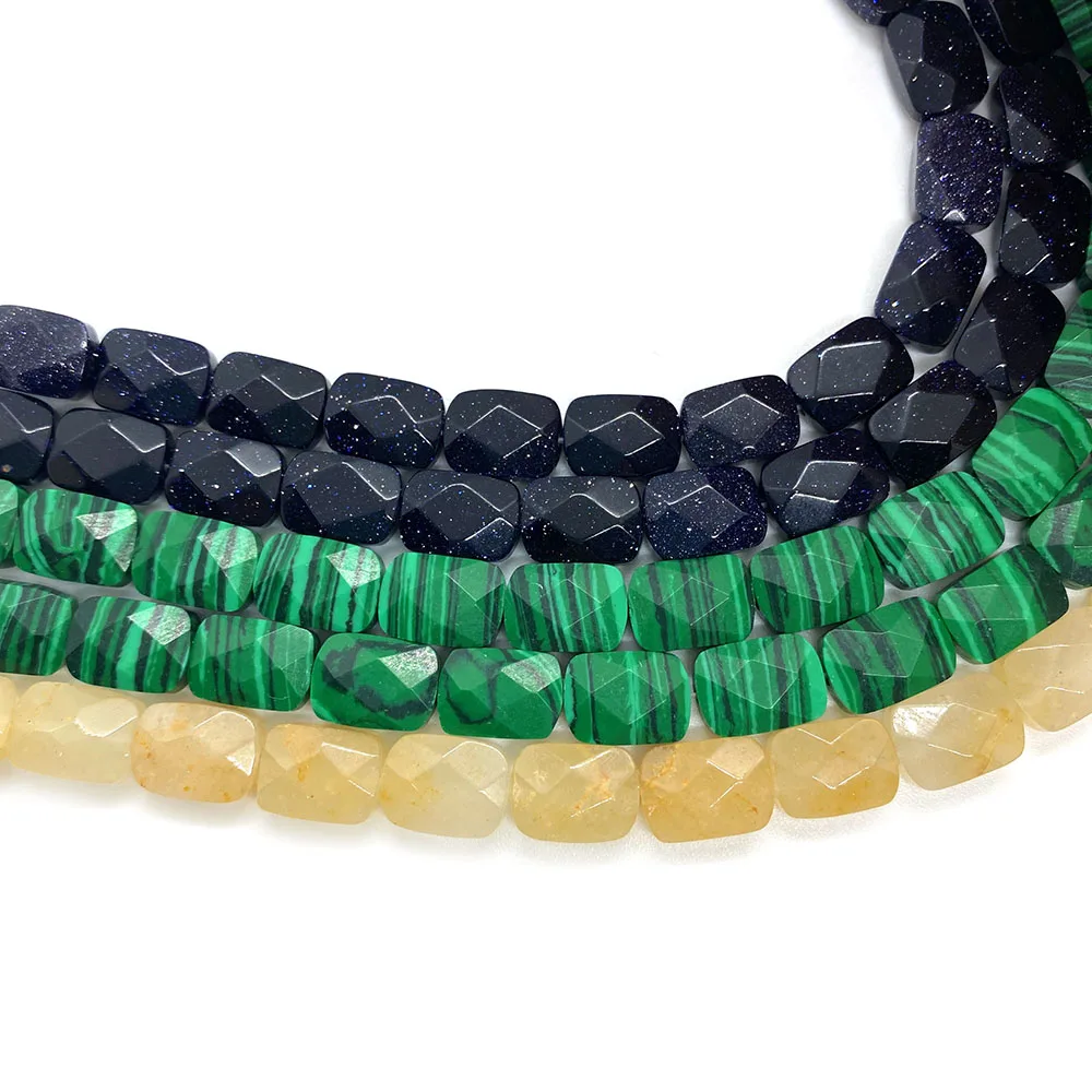 Rectangular Natural Stone Faceted Beads 8x11x5mm Agate Beads for DIY Jewelry Making, Bracelet, Necklace, Jewelry Accessories