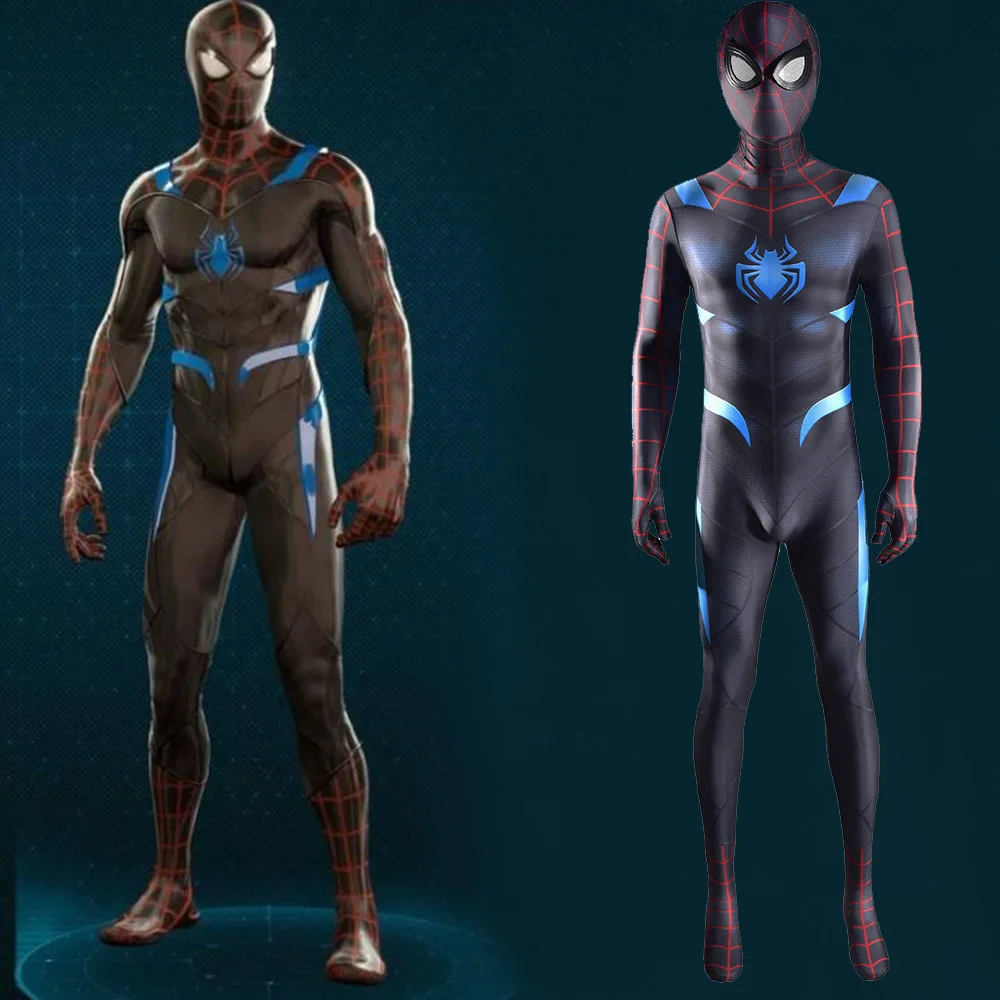 Spiderman Cosplay para adultos e crianças, bodysuit de Halloween, zentai, elastano, super-herói, jogo PS4, guerra secreta