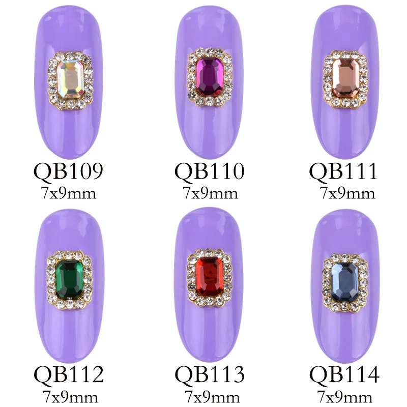 10pcs 3D flash Nail art Decoration luxury nails rhinestone Accessories top-level crystal Glass gem Manicure Charms QB109-114