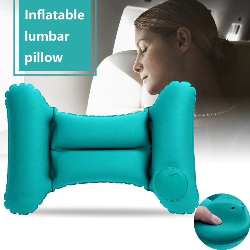 

H-type Self Pressing Inflation Lumbar Pillow Chair Backrest Lounge Airplane Cushion Portable Car Home Office Aircraft Lumbar Pad