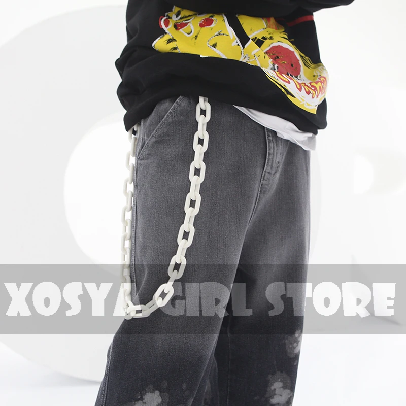 Punk style hip hop chain ins popular fluorescent plastic stainless steel chain pants chain waist chain men and women CL132