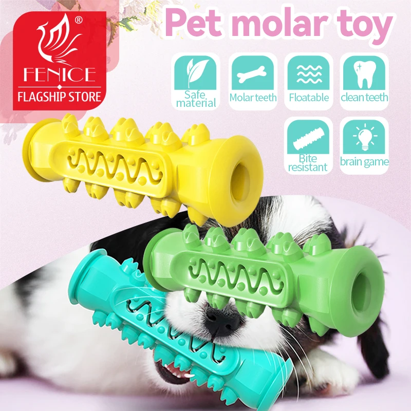 

Fenice Dog Molar Toothbrush Toys Chew Cleaning Teeth Safe Elasticity Soft TPR Puppy Dental Care Pet Cleaning Toy Supplies