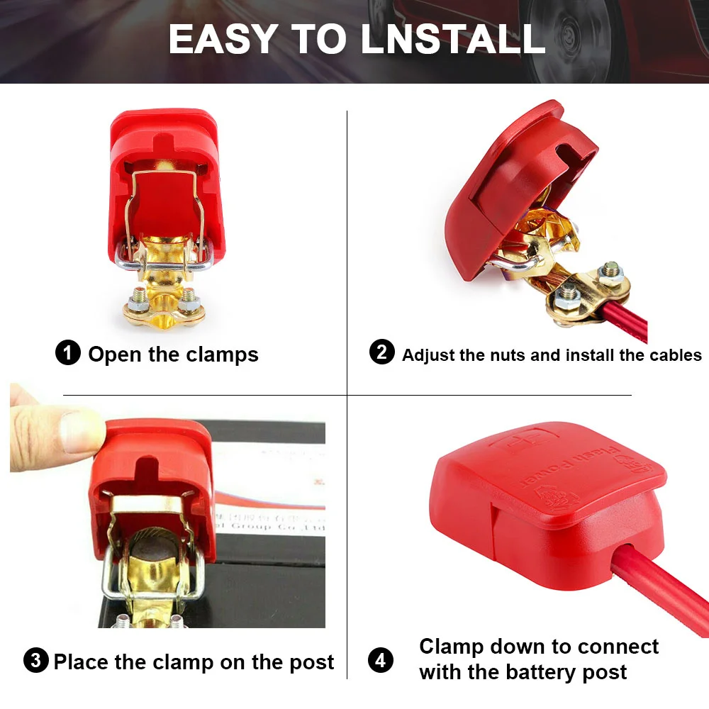 Batterie de voiture politiquement als pour voiture, caravane, bateau, moto, électrode positive et négative, dégagement rapide, pinces de connecteur de levage