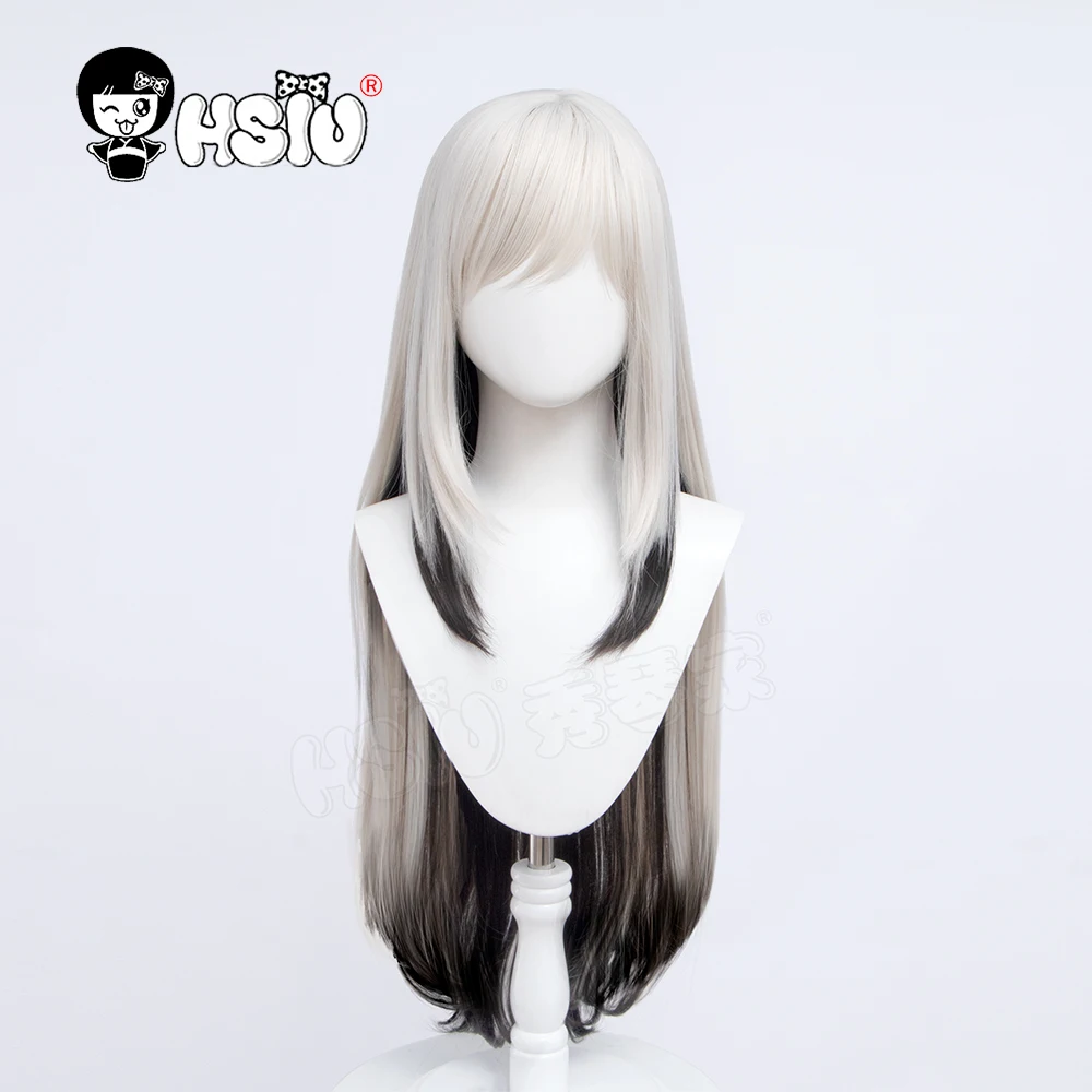 

Mudrock cosplay Wig Arknights Cosplay HSIU Milky white gray gradient black brown long Fiber wig Free wig Cap Game Arknights wig