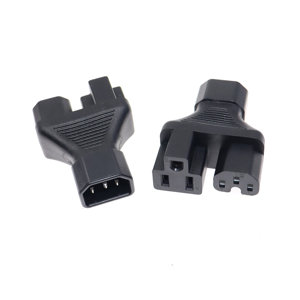 IEC 320 C14 male to Nema 5-15R +C15 Power adapter C14 to US femlae & C13 Y split power adapter AC PLUG CONVERTER