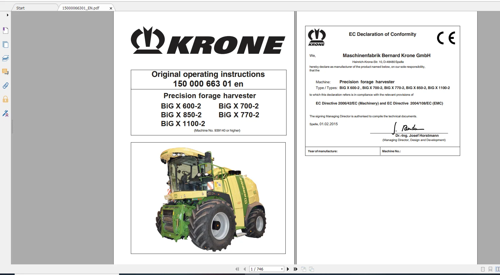 

Krone Agricultural 16.7Gb All Model Operation Manual Updated 06.2021