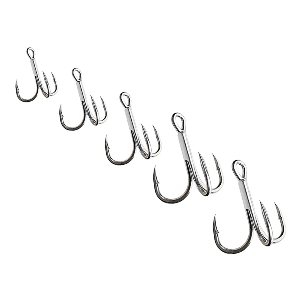 WALK FISH 10PCS Fishing Hook 2# 4# 6# 8# 10# Treble Fishing Overturned Hook High Steel Carbon Saltwater Bass Fishing Tool Tackle